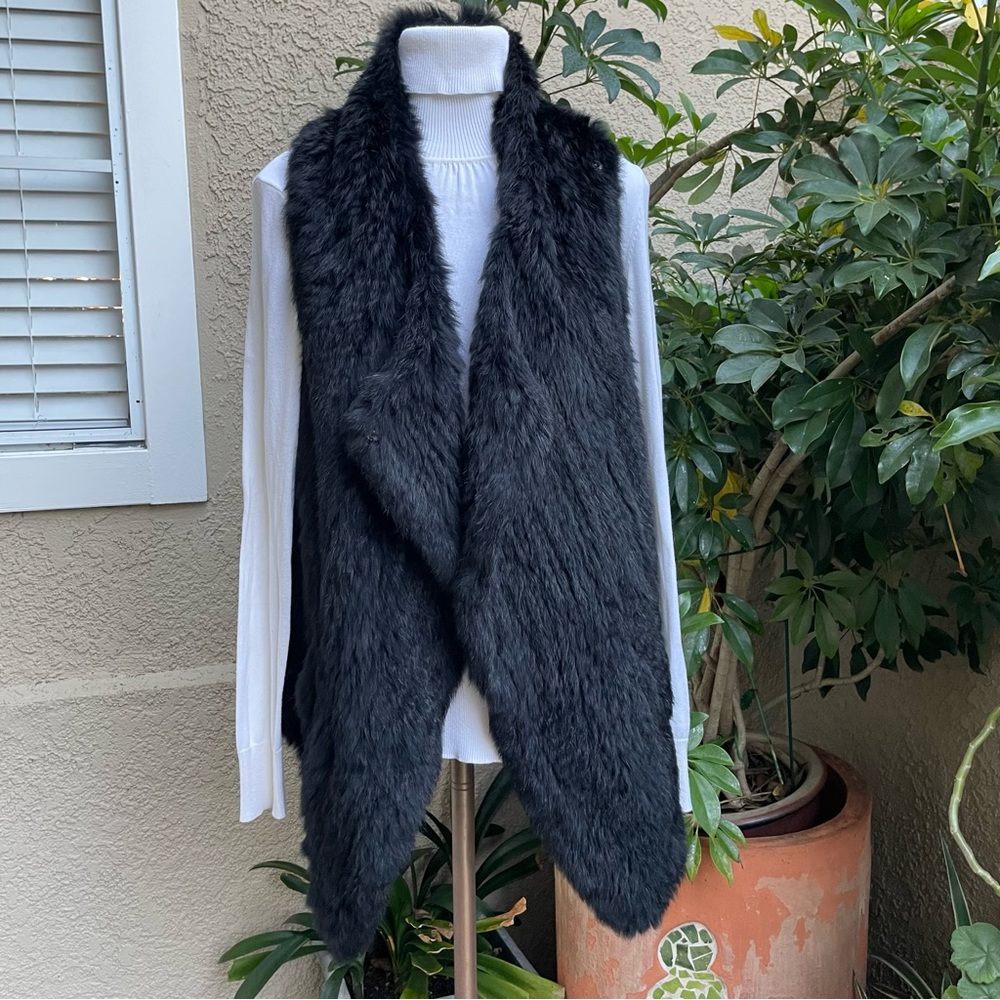 Black Bloomingdale’s rabbit/cashmere jacket